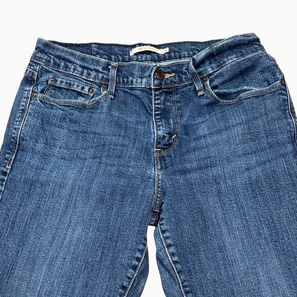 Levi’s 515 Five Pocket Blue Medium Wash Mid Rise Boot Cut Denim Jeans Size 8 - Picture 3 of 16